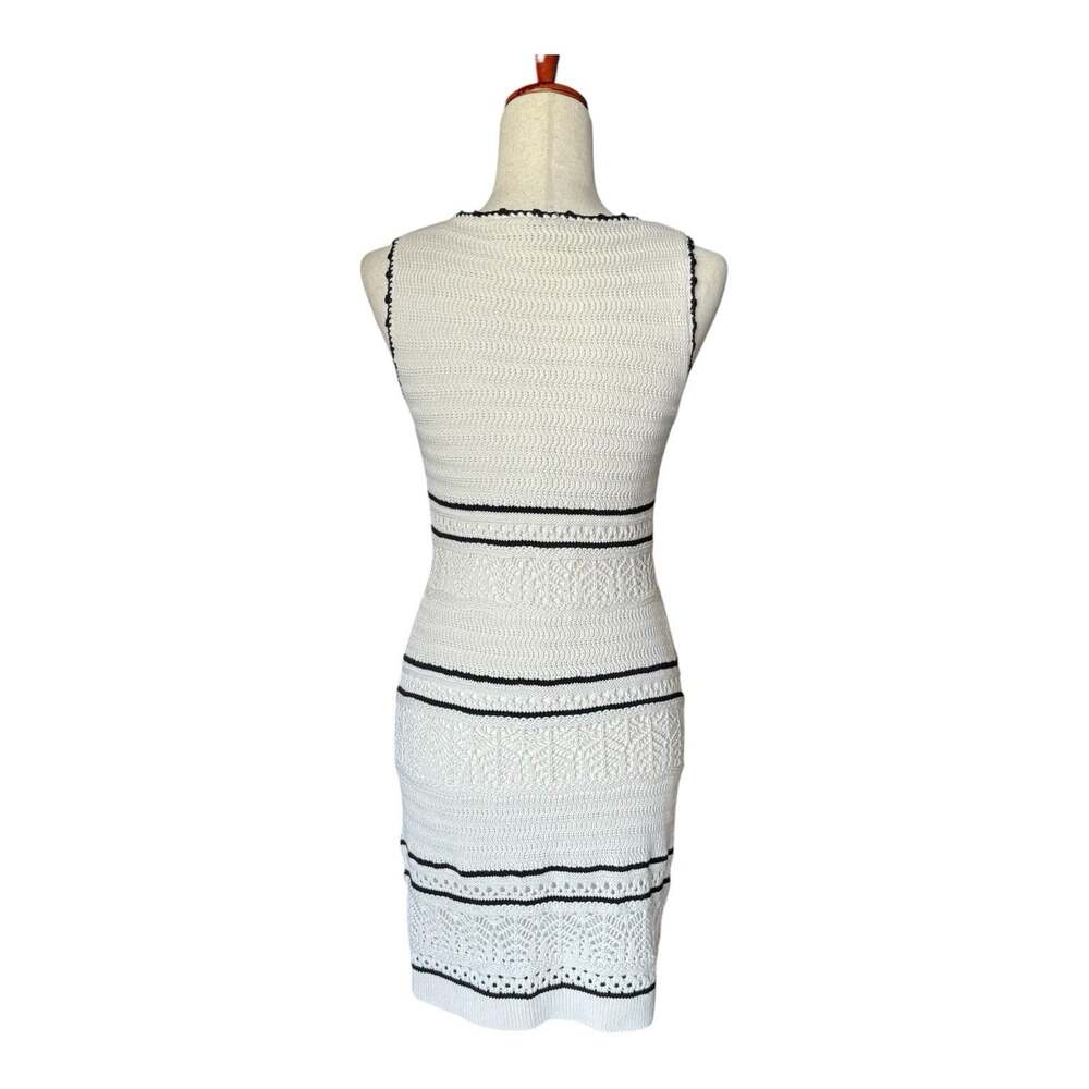 Abercrombie & Fitch White Crochet Knit Mini Dress Bodycon Sleeveless Lined XS - Picture 6 of 12